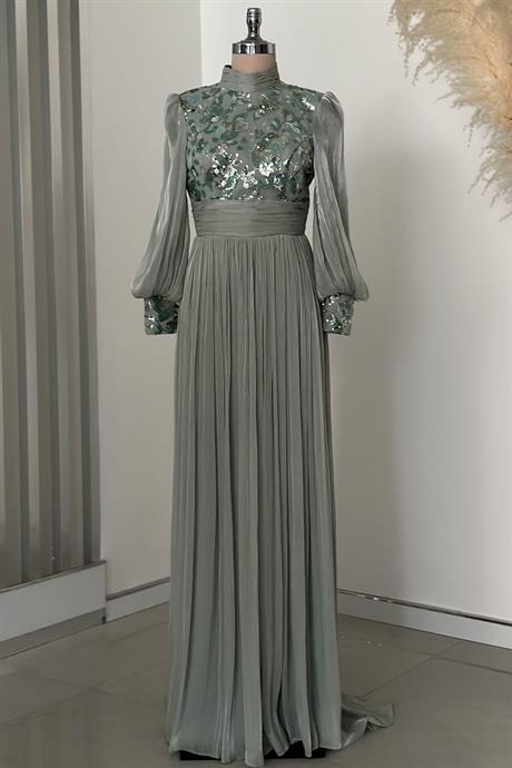 Nadia Tesettür Abiye Mint