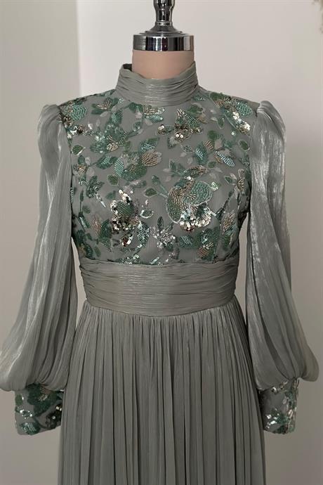 Nadia Tesettür Abiye Mint