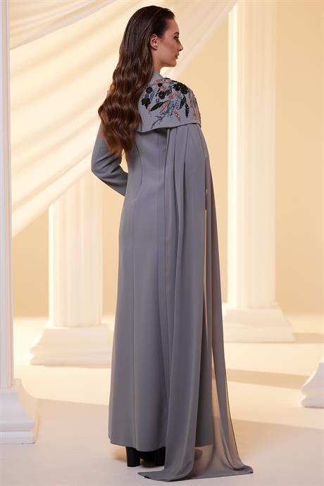 Nadya Tesettür Abiye Antrasit