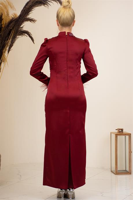 Nara Tesettür Abiye Bordo