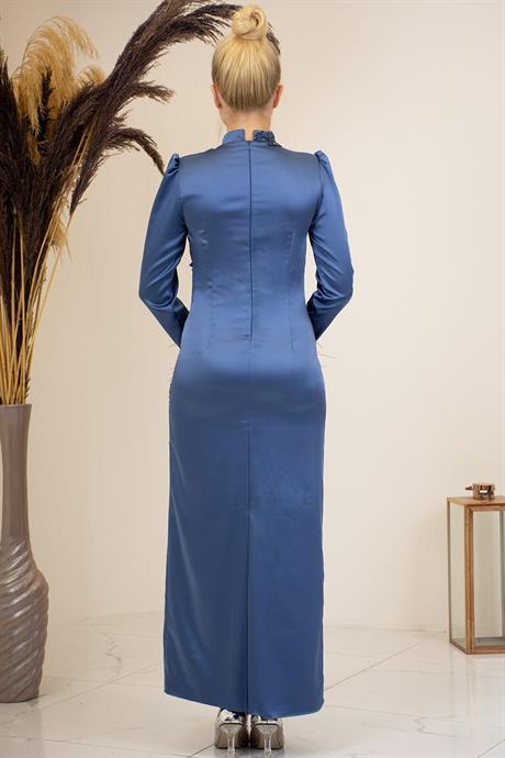 Nara Tesettür Abiye İndigo