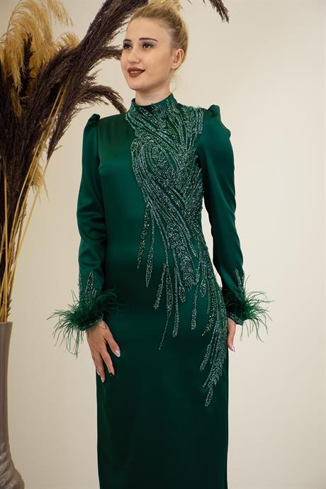 Nara Tesettür Abiye Zümrüt