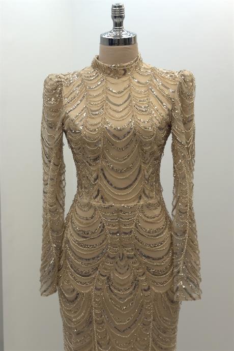 Narcissa Tesettür Abiye Gold