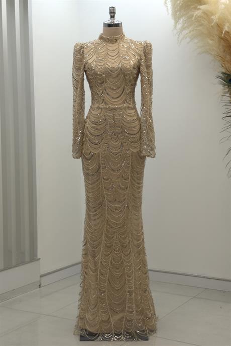 Narcissa Tesettür Abiye Gold