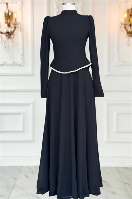 Naz Tesettür Abiye Siyah