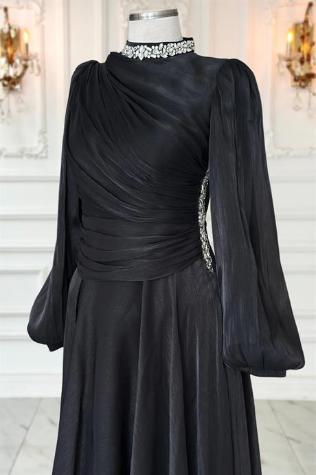 Nergis Tesettür Abiye Siyah