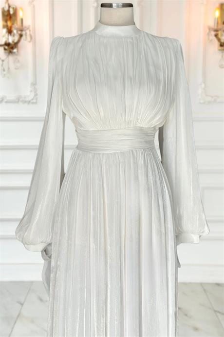 Nida Tesettür Abiye Bej