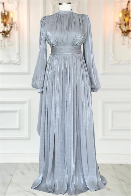 Nida Tesettür Abiye Gri