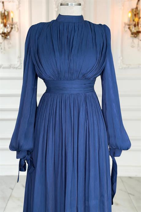 Nida Tesettür Abiye Lacivert