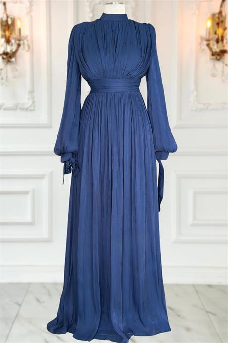 Nida Tesettür Abiye Lacivert