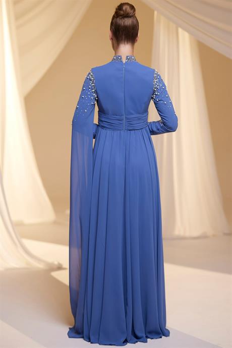 Nihal Tesettür Abiye İndigo