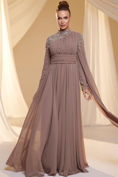 Nihal Tesettür Abiye Vizon