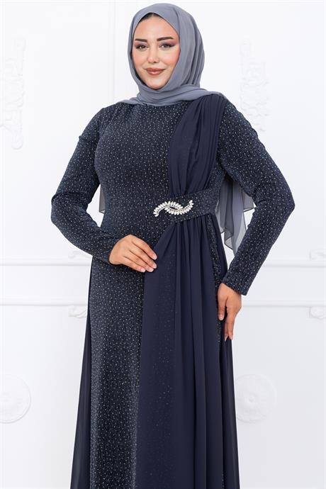 Nil Tesettür Abiye Antrasit