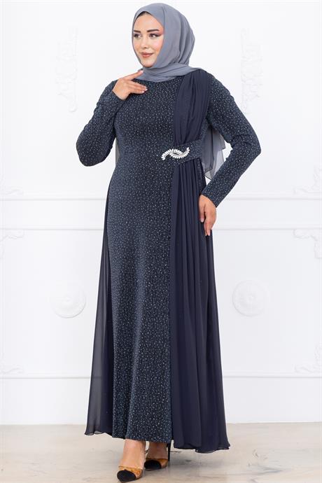 Nil Tesettür Abiye Antrasit