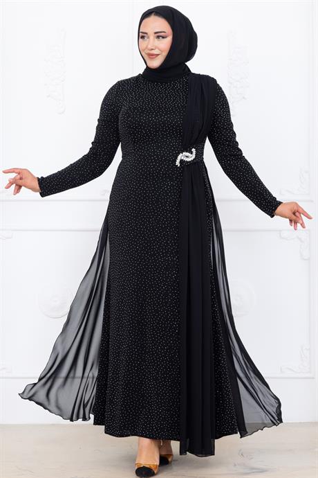 Nil Tesettür Abiye Siyah