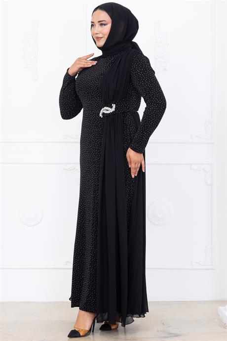 Nil Tesettür Abiye Siyah