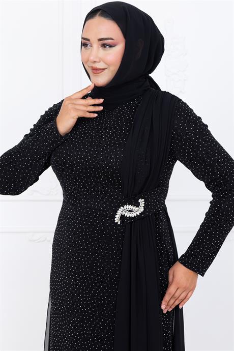 Nil Tesettür Abiye Siyah