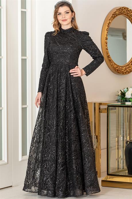 Nilda Tesettür Abiye Siyah