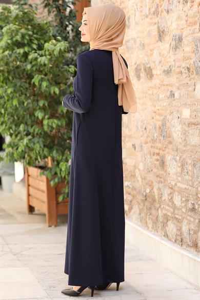 Nisa Tesettür Ferace Lacivert