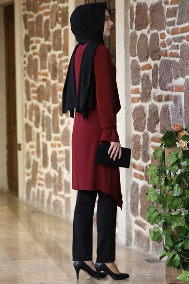 Nisa Tesettür Takım Bordo