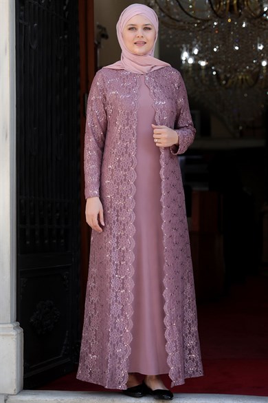 Papatya Tesettür Abiye Pudra