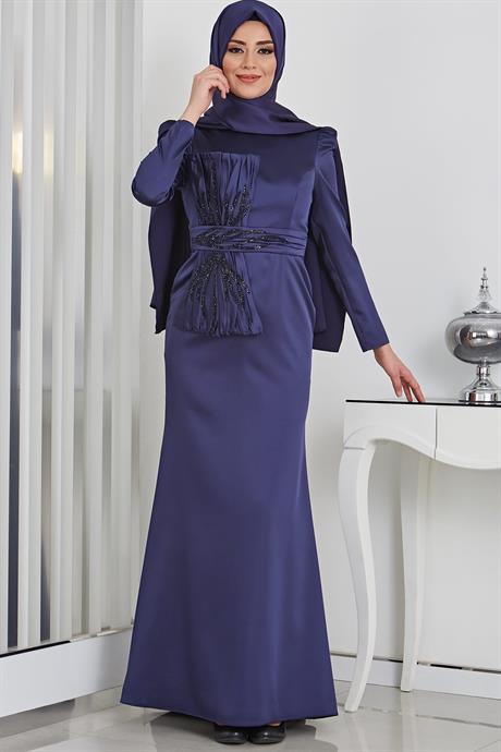 Papyon Tesettür Abiye Lacivert