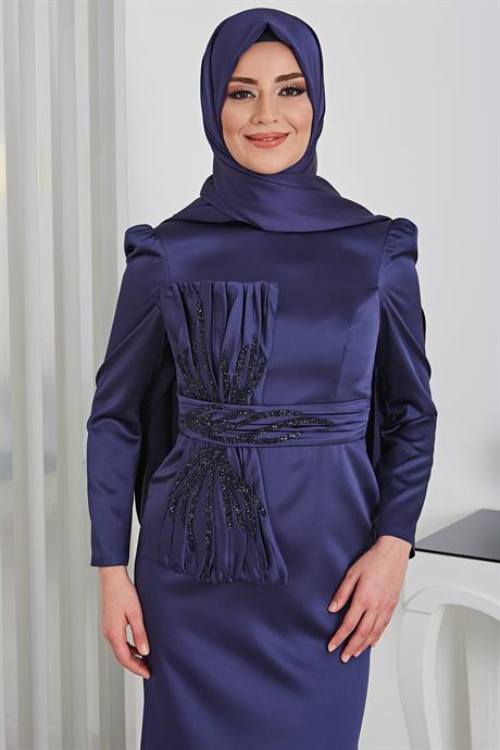 Papyon Tesettür Abiye Lacivert