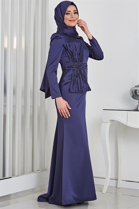Papyon Tesettür Abiye Lacivert