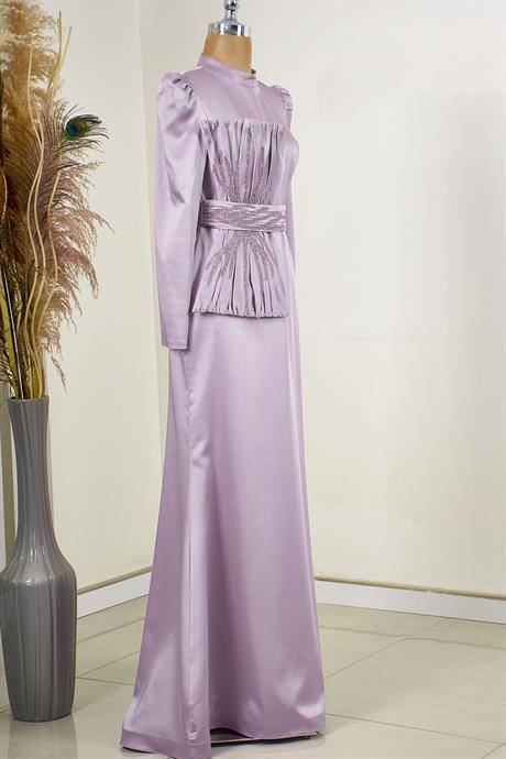 Papyon Tesettür Abiye Lila