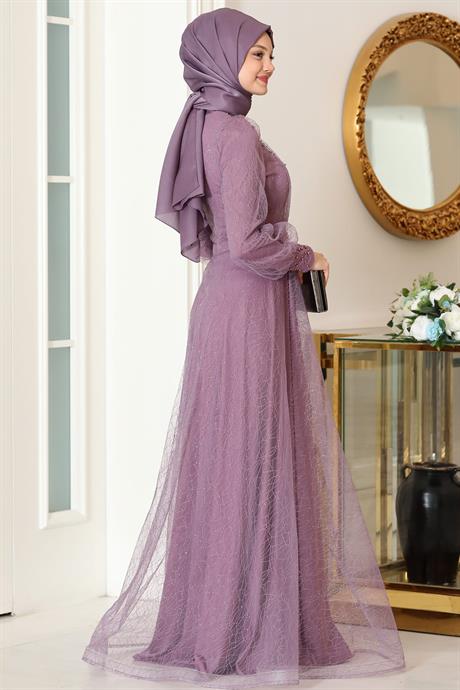 Peri Tesettür Abiye Lavanta