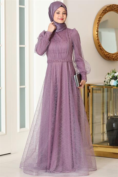 Peri Tesettür Abiye Lavanta