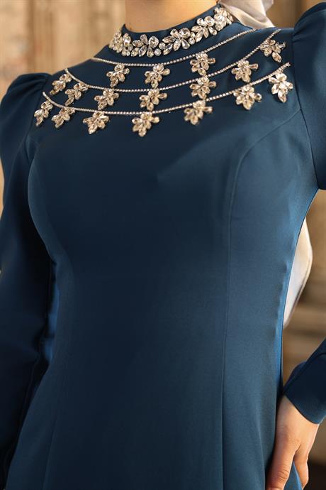 Peri Tesettür Abiye Petrol