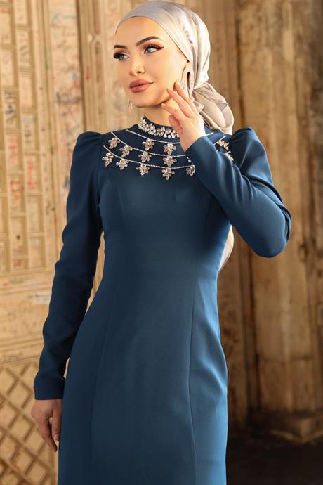 Peri Tesettür Abiye Petrol