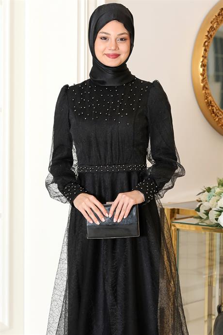 Peri Tesettür Abiye Siyah
