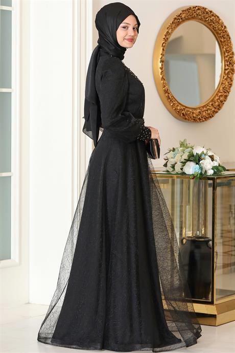 Peri Tesettür Abiye Siyah