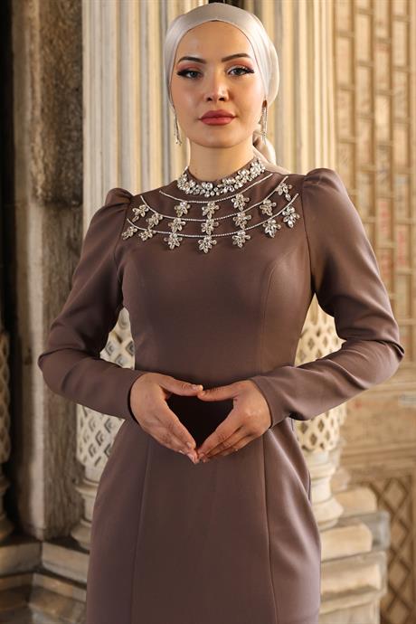 Peri Tesettür Abiye Vizon