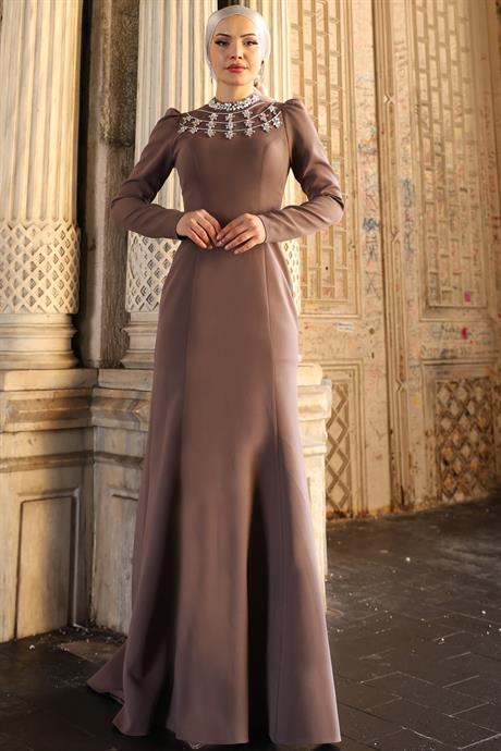 Peri Tesettür Abiye Vizon