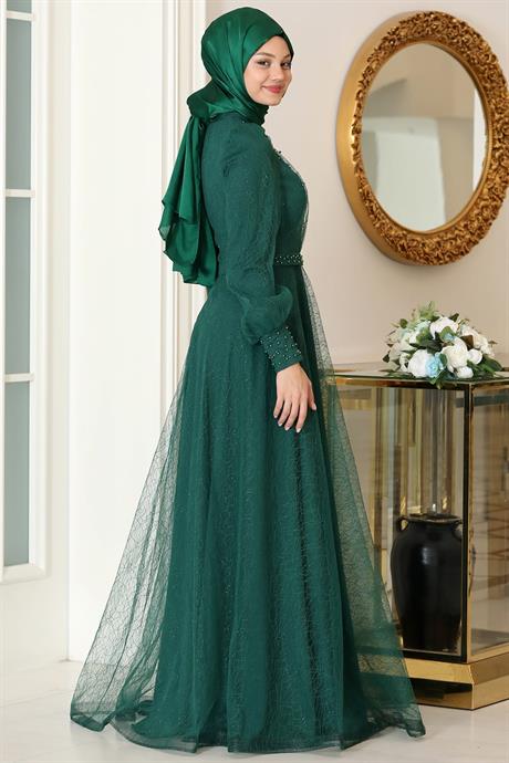 Peri Tesettür Abiye Zümrüt