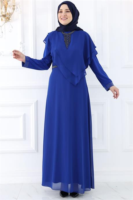 Rana Tesettür Abiye İndigo