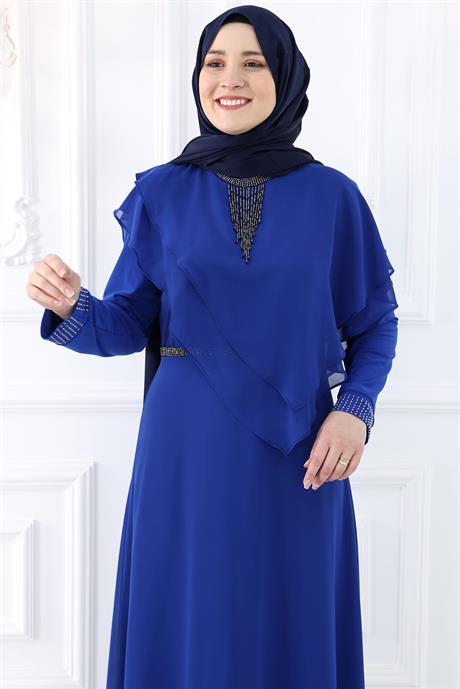 Rana Tesettür Abiye İndigo