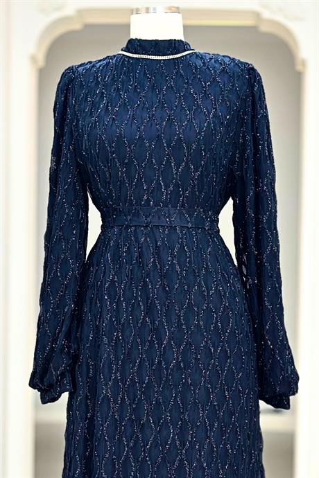 Ravza Tesettür Abiye Lacivert