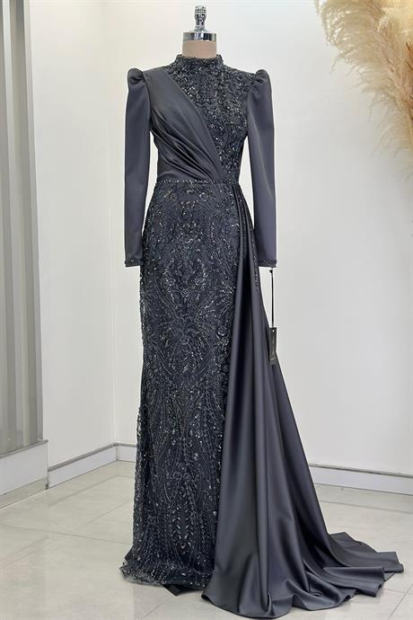 Regina Tesettür Abiye Antrasit