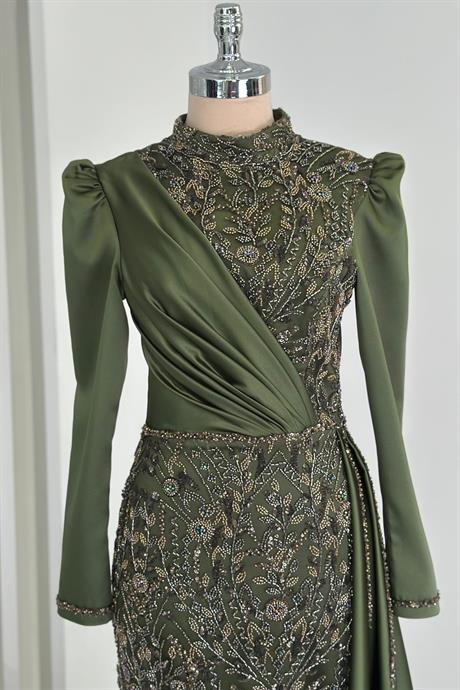 Regina Tesettür Abiye Haki