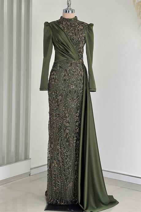 Regina Tesettür Abiye Haki