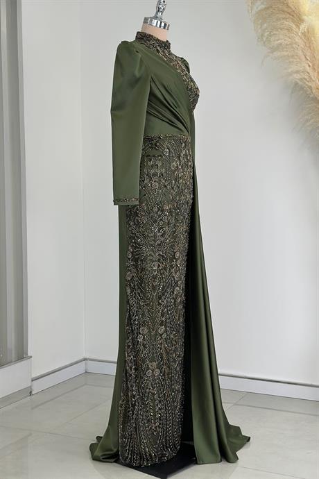 Regina Tesettür Abiye Haki