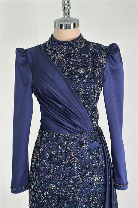 Regina Tesettür Abiye Lacivert