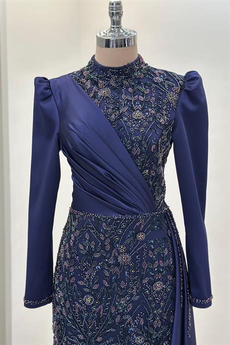 Regina Tesettür Abiye Lacivert