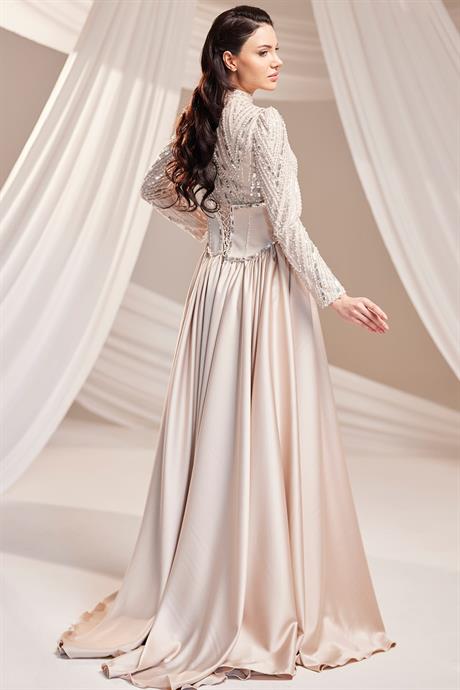 Royal Tesettür Abiye Bej