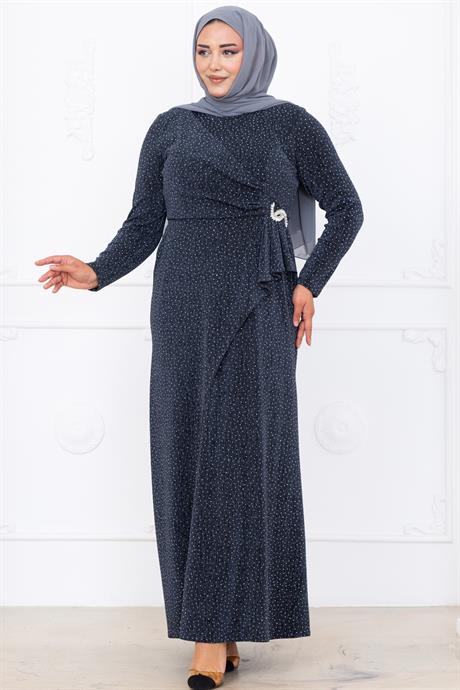Roza Tesettür Abiye Antrasit