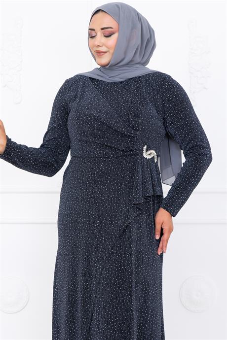 Roza Tesettür Abiye Antrasit